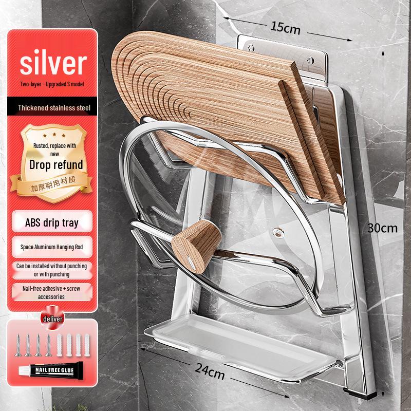 Multi-functional Kitchen Countertop Rack for Pot Lids, Spoons, and Spatulas