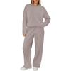Women's Fashion Sports Casual Round Neck Sweatshirt Pants Set