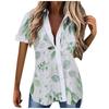 Women's Fashion Casual Summer 2022 Short Sleeve Button Print Tops Blouse