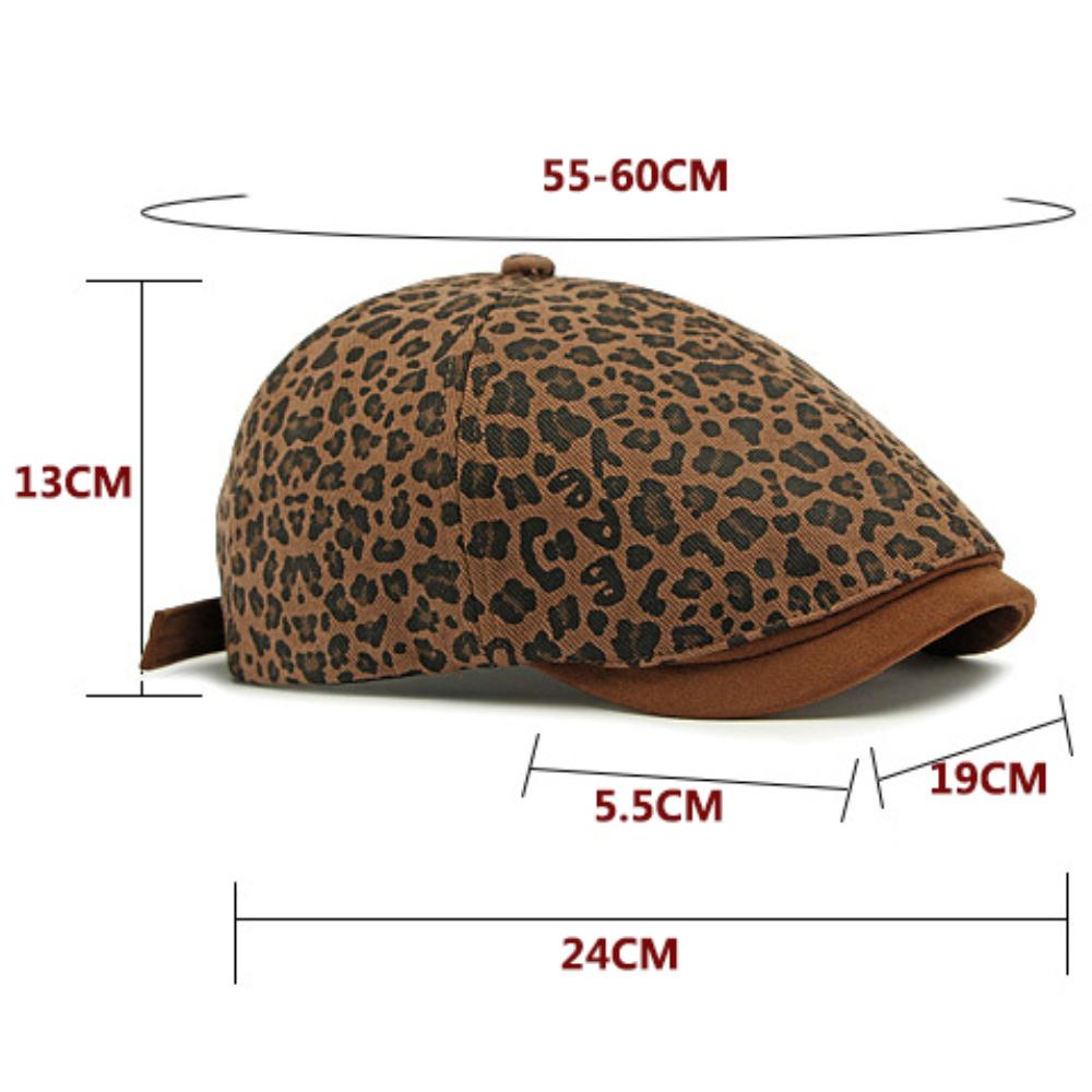 HT4791 Berety Kapelusz Wiosna Jesień Mężczyźni Kobiety Pantera Ośmiokątny Płaski Kapelusz Artysta Malarz Beret Kapelusz Męski Damski Regulowany Beret Kapelusz