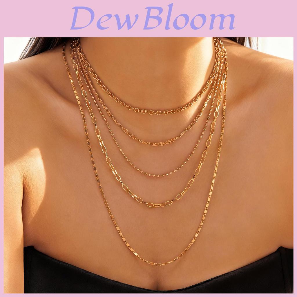 Geometric Multilayer Necklace Set For Women And Men With Copper Material And Stylish Design