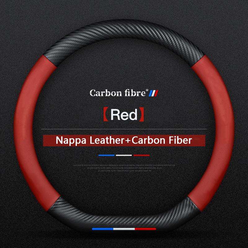 

Anti-slip Leather Carbon Fiber Steering Wheel Cover For Citroen C1 C2 C3 C4 C5 C6 C4L Berlingo Picasso Aircross Sega Elysee Sena
