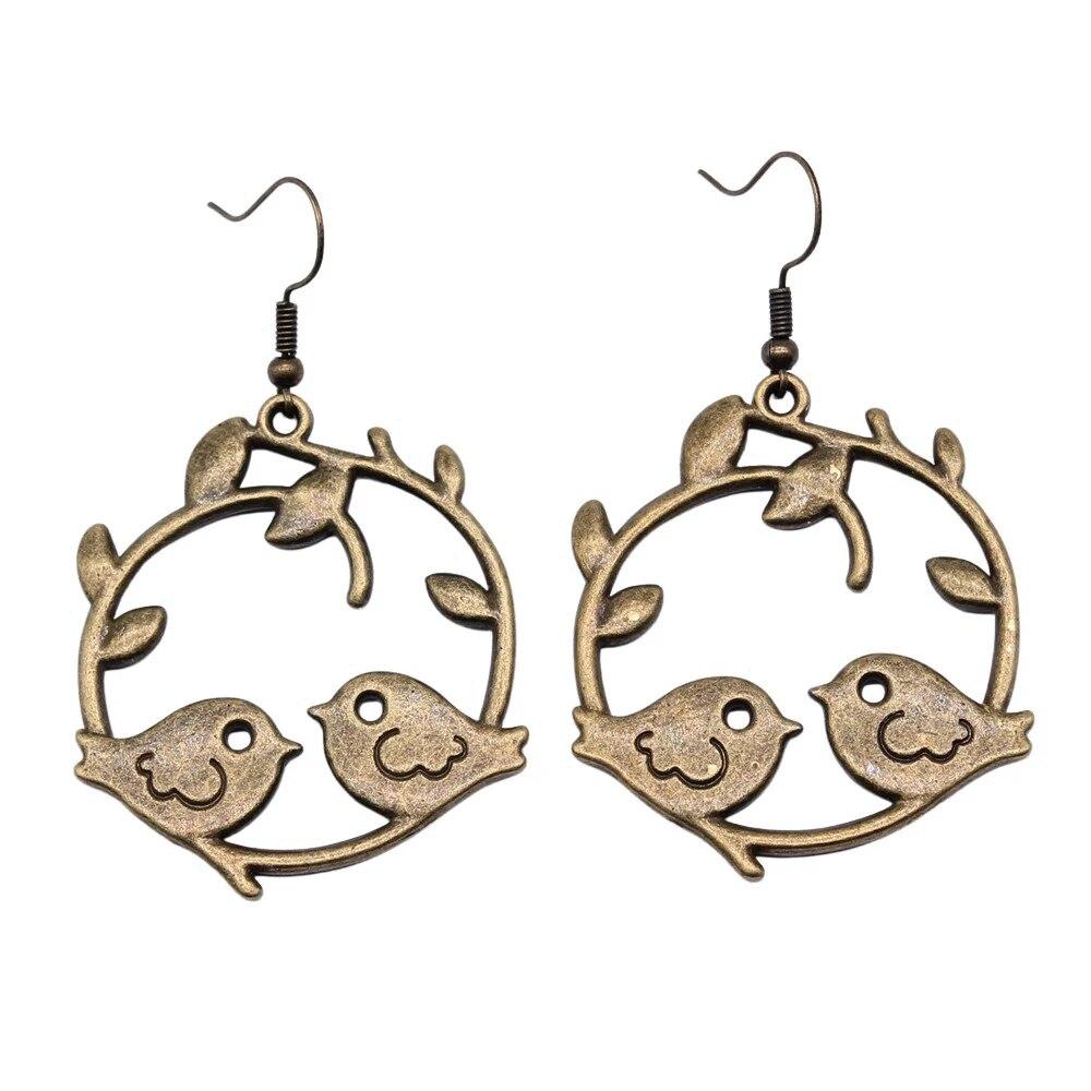 

Серьги-птицы, пара подвесок, оптовая продажа, аксессуары для ювелирных изделий, размер 18X19 мм A01-1pair-42x39mm