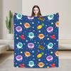 Bumble Nums Space Birthday Blankets Super Simples Airplane Flannel Throw Blanket For Couch Chair Sofa Bed Soft Warm Bedspread