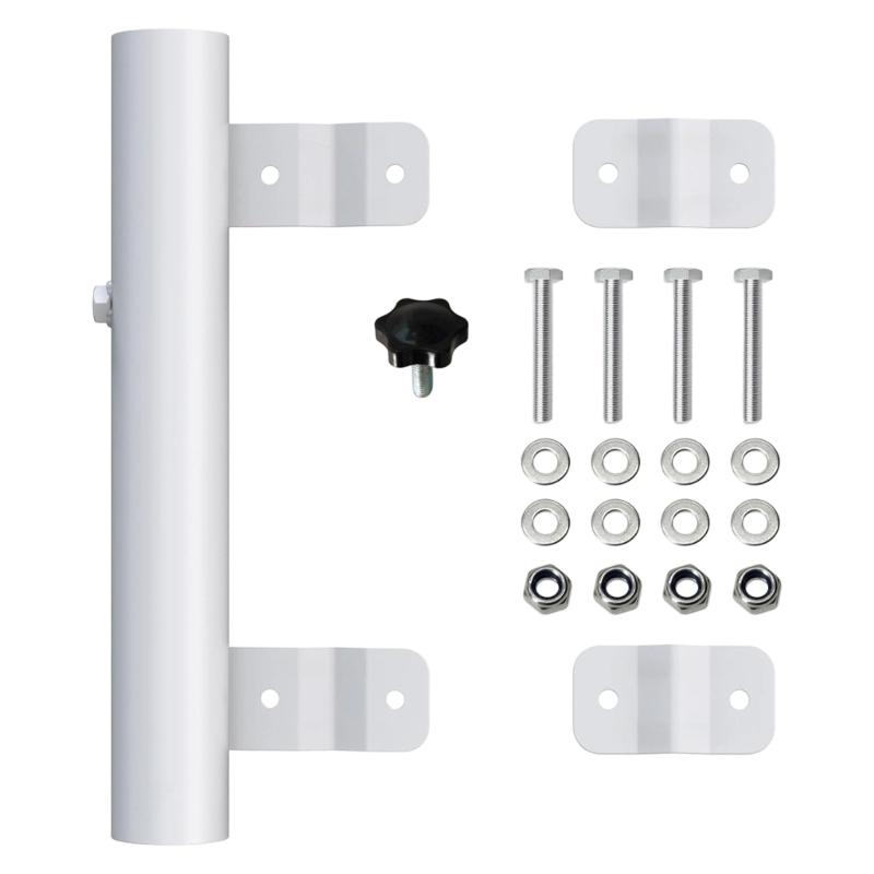 Vehicle Flagpole Bracket for Displays, Tubular Mount with Backing Plates and Hardware for Recreational Vehicles
