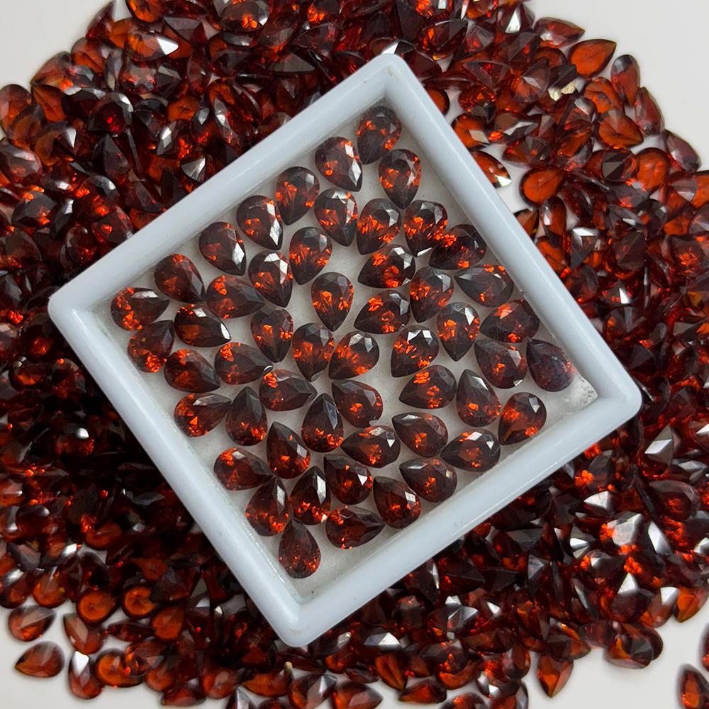 Natural Orange Sapphire Loose Gemstone 7x5 mm 12 ct Lot Fire Pear Cut September Birthday Birthstone
