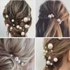 Pearl-Embellished Hair Accessories Set for Brides: U-shaped Hairpins, Headdresses, and Dress Accents