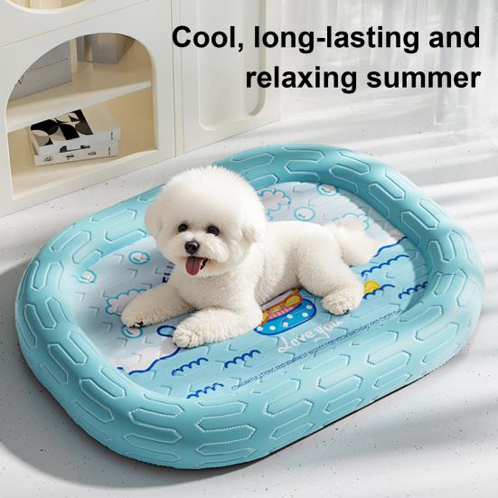 Cooling Mat for Dogs Cats Summer Reusable Ice Silk Cooling Pad Heat Dissipation Pet Sleeping Pad for Crate Room Sofa Balcony