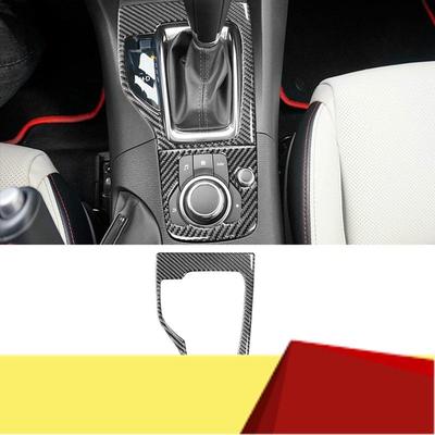 Carbon Fiber Car Gear Head Shift Knob Panel Cover Trim Sticker For Mazda 3 Axela 2014 2015 2016 2017 Accessories-M53K