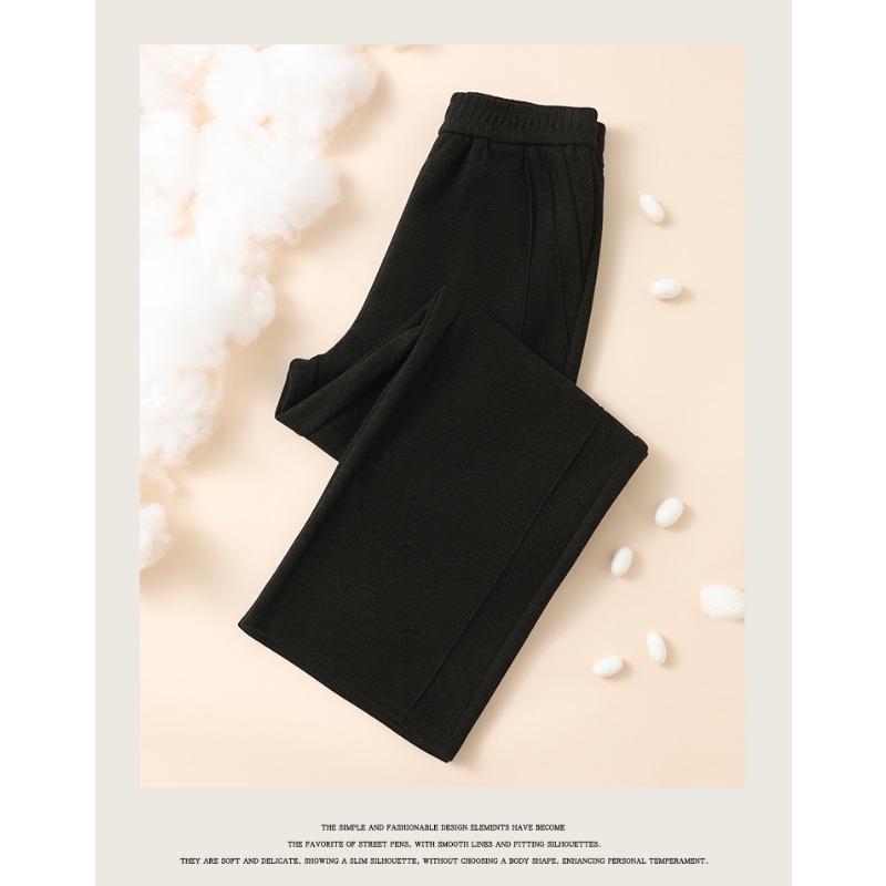 DIMANAF Autumn Winter Plus Size Women Pants Lady Long Pants Loose Casual Oversized Bottoms Thick Knitted