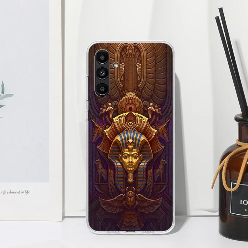 Egypt Nefertiti Anubis Ankh Pharaoh Phone Case For Samsung Galaxy A15 A25 A35 A55 A14 A24 A34 A54 A13 A23 A33 A53 A12 A22 A32 A5
