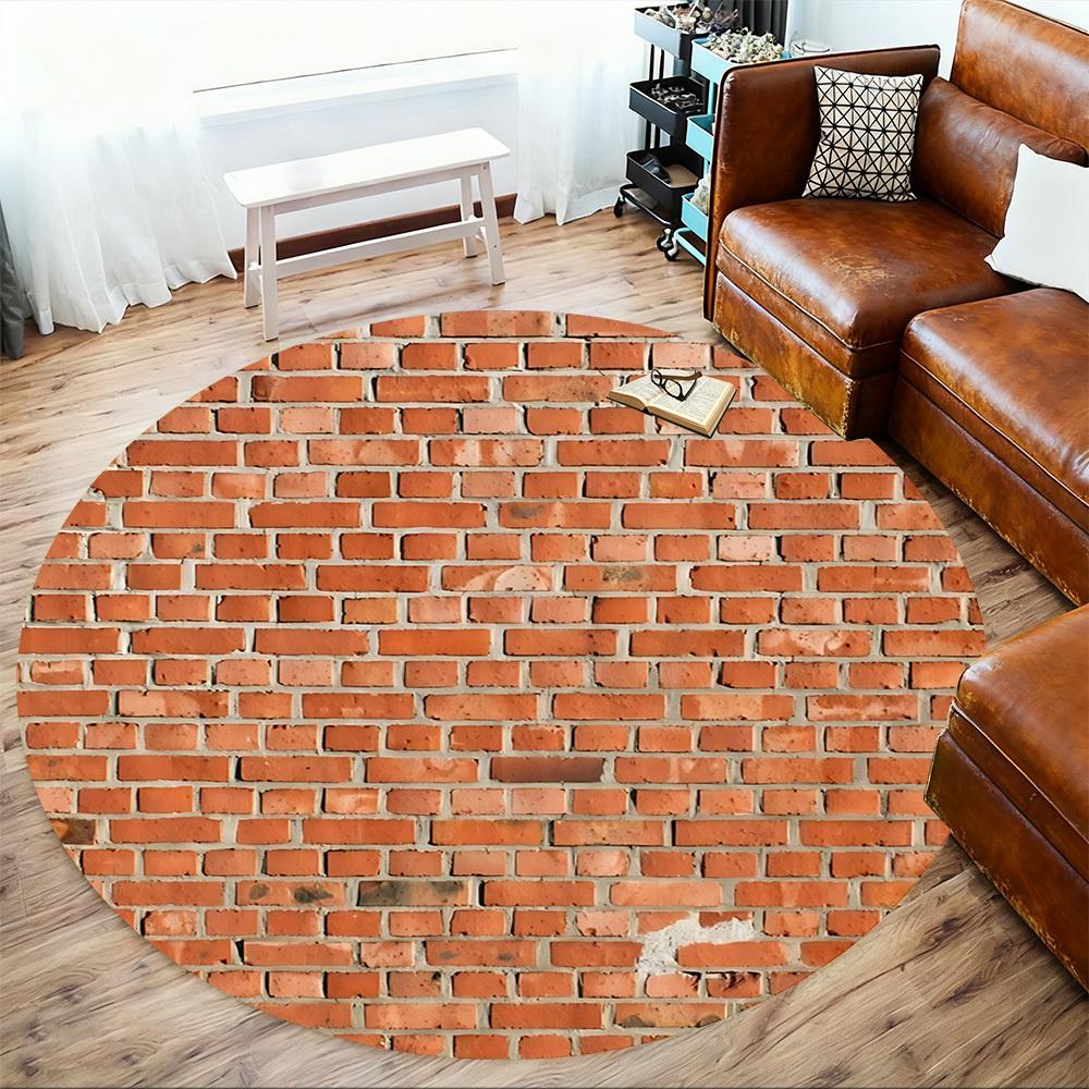 1pc brick wall Round Chair mat Area Rug - Non-Slip, Floor Mat for Office, Bedroom, and Indoor Decor c1125280