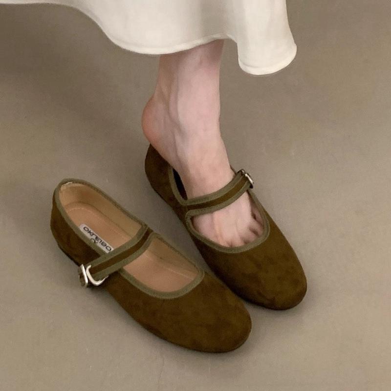 Fashion SUOJIALUN 2025 Autumn New Brand Women Flat Shoes Fashion Round Toe Shallow Ladies Mary Jane Shoes Soft Flat Heel Boat Shoes