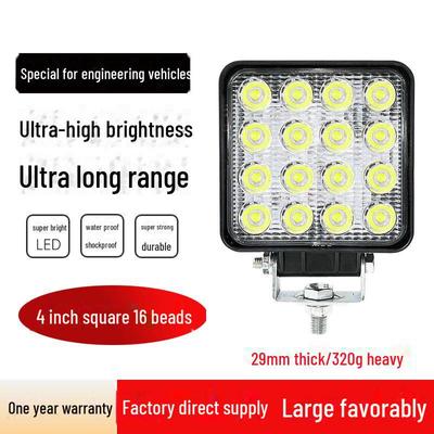 Arabalar, Ekskavatörler ve Arazi Araçları için 48W 4 İnç Kare LED Çalışma Lambası