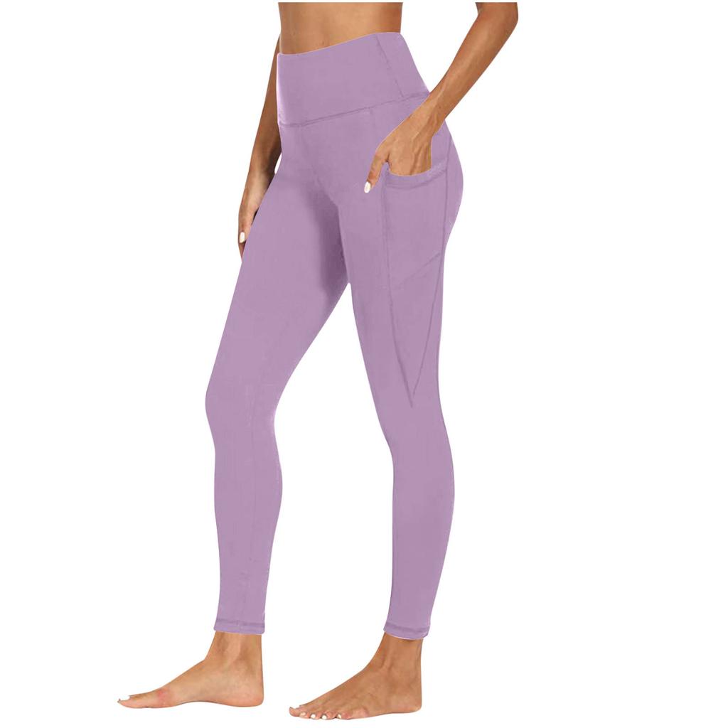 Damen Yogahose Mit Taschen Hoher Bund Fitness Leggings Trainingsstrumpfhose