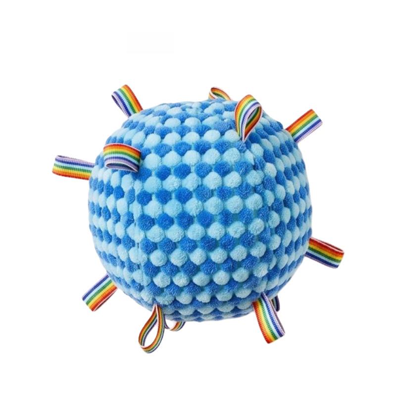 Durable Squeaky Plush Dog Ball - Soft, Chewable Fetch Toy for Dogs & Cats