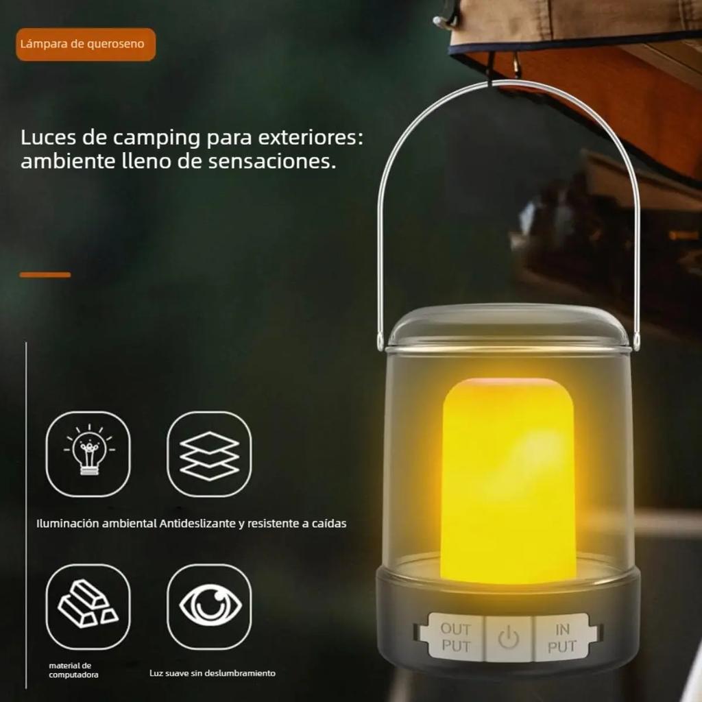 LED Camping Lantern Rechargeable Outdoor Tent Light with Power Bank Function Portable Hanging Lantern for Hiking