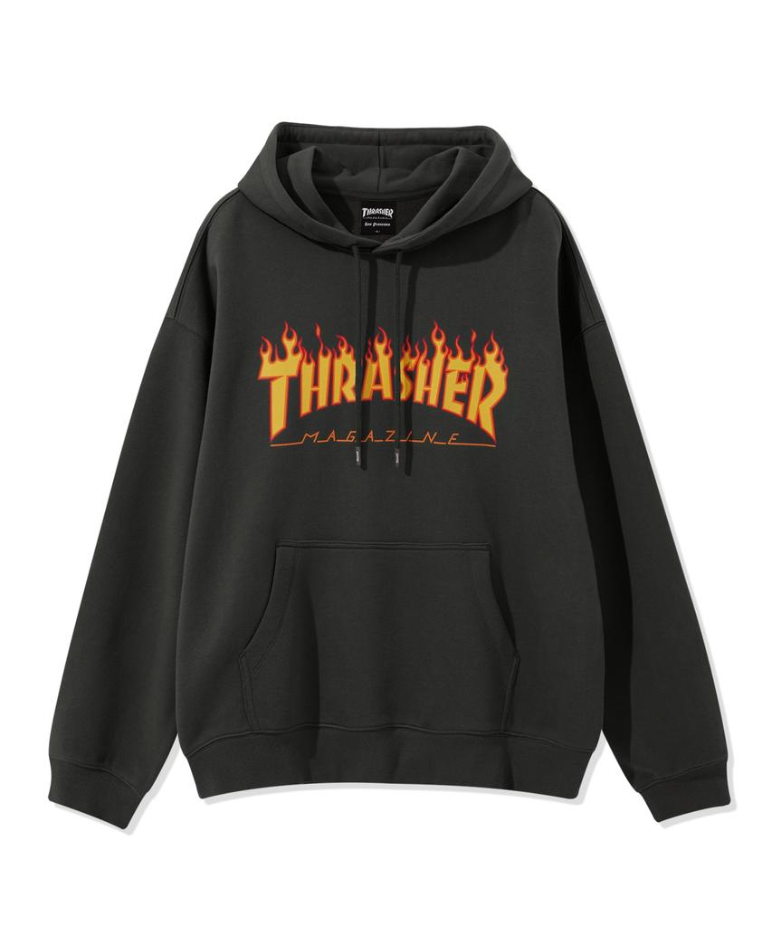 Flame Logo Hoodie Charcoal/Red