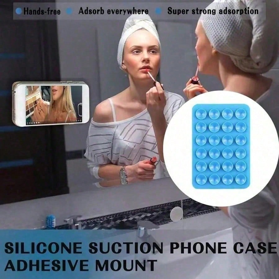 1 pezzo Supporto per Custodia Telefono con Ventosa in Silicone Double Sided, Impugnatura per Telefono Appiccicosa in Silicone con Maggiore Aspirazione per Cellulare