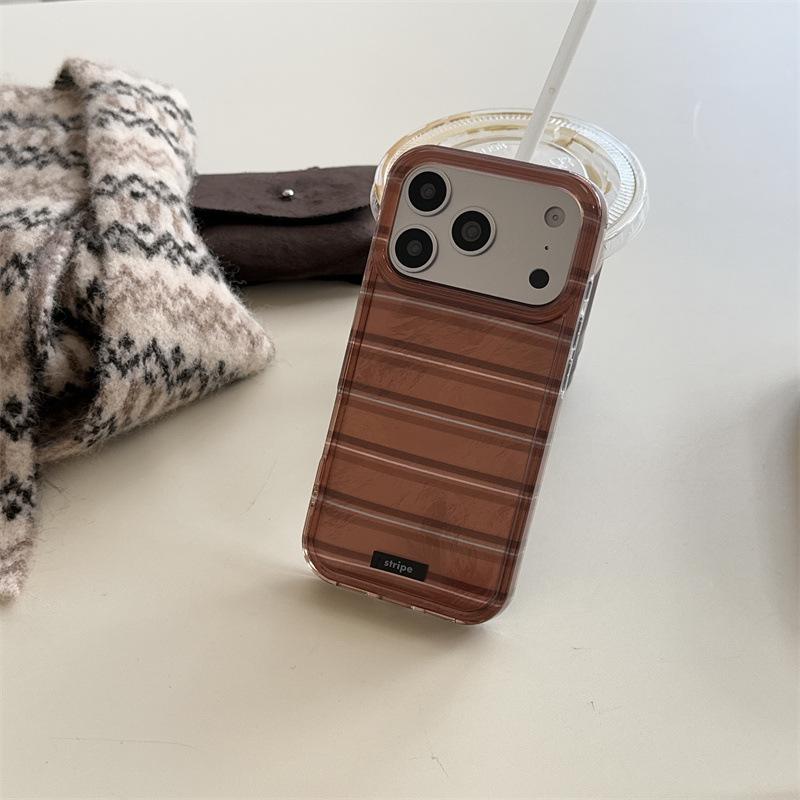 Japanese & Korean 3D Striped Bear Case for iPhone 17/16 Pro Max/15/14 - New Design for Girls