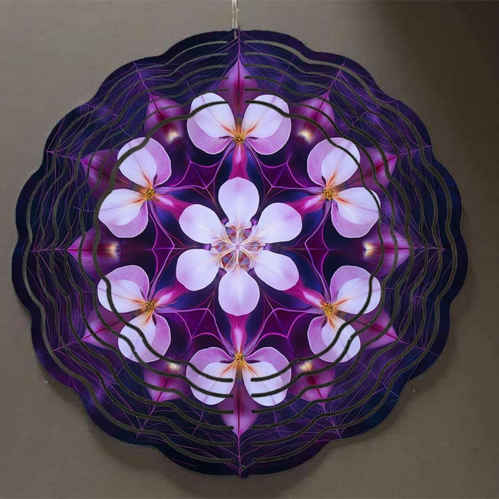 10 tum Blommig Vindsnurra för Utomhusdekor Hängande Trädgård Balkongdekorationer 360 Graders Roterande Krok Sommar Vår Presentidé