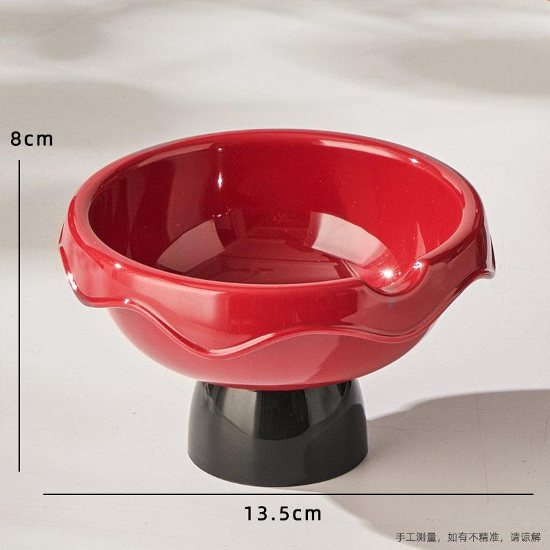 Household High-footed Fruit Plate High-value Drainable Fruit Basin Living Room Coffee Table High-value Candy Snack Nut Plate