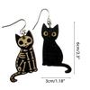 1 Pair Halloween Pendant Earrings Wood Cute Animal Holiday Party Engagement Decor Piercing Ear Drop Jewelry for