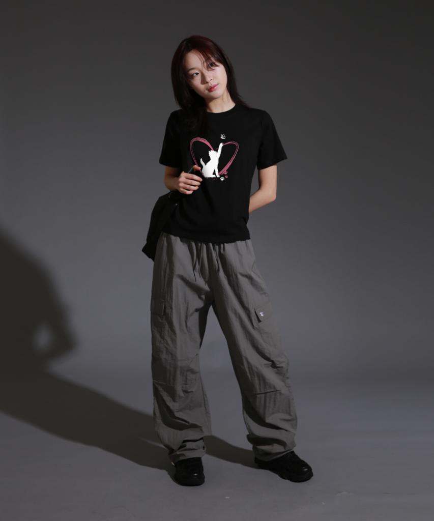 LIKE THE MOST Women'S Freecat Regular Short Sleeve T-Shirt_Black