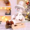 Cartoon Christmas Decorations Champagne Snowman Desktop Doll Sled Sitting Doll  Festive Decor