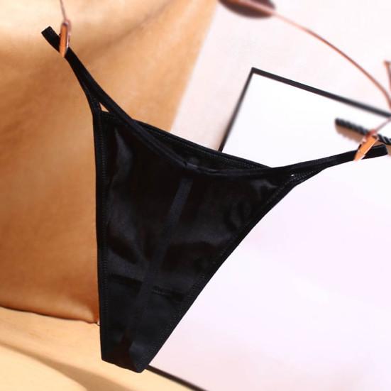 Lady G-string Pornographic Anti-septic Spaghetti Strap Elastic Comfortable Sexy Solid Color