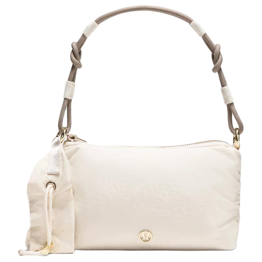 

Lululemon Ruched Shoulder 1.5L Detachable Adjustable Ruffled Strap Recycled Nylon Mini Shoulder Bag Women bags Light-Ivory Warm-Gray LW9GC5S-070968 Light Ivory & Warm Gray
