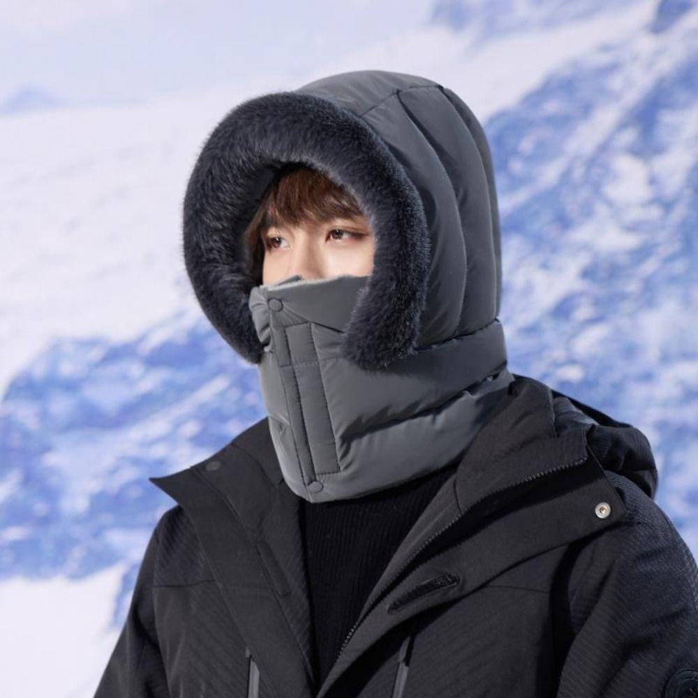 Windproof 3-in-1 Winter Cycling Hat Keep Warm Lei Feng Hat Warm Scarf Face Mask  Skiing