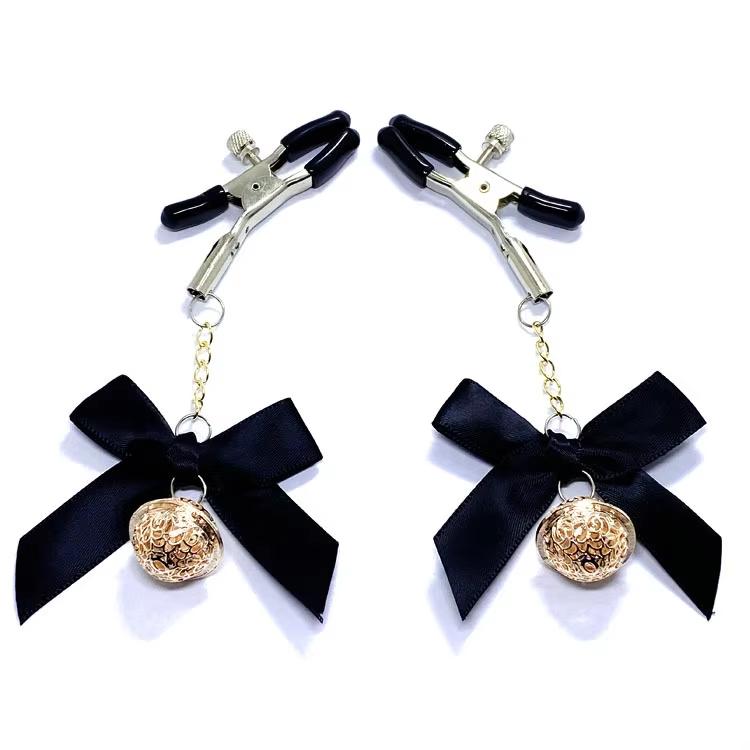 High Quality Cheap Red Bowknot Sexy Bell Cosplay Breast Clip Girls Erotic Decoration Cute Underwear Accessories Nipple Clamp