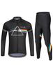Wisdom Leaves Long Sleeve Cycling Jersey Set with 3D and Reflective Sizes Men's Pads, Breathable, Sweat-Wicking, Material, Black, 3-3XL