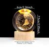 3D Crystal Ball with Warm Light Wooden Base Small Night Light Desktop Decoration Ornaments Holiday