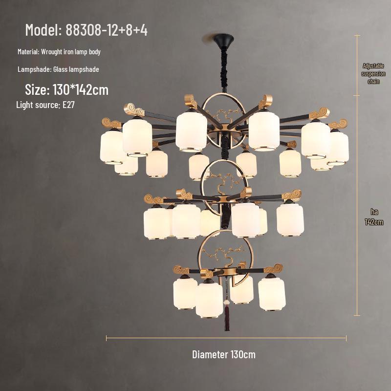 2024 Modern Chinese Style Chandelier for Living Room, Dining Room, or Bedroom - Simple and Elegant Atmosphere with Hotel-Quality Lighting