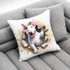 Bull Terrier Dog Puppy Throw Pillow Case For 45x45cm 40x40cm 55x55cm 50x50cm 30x30cm Square Car Pillowcase Shell