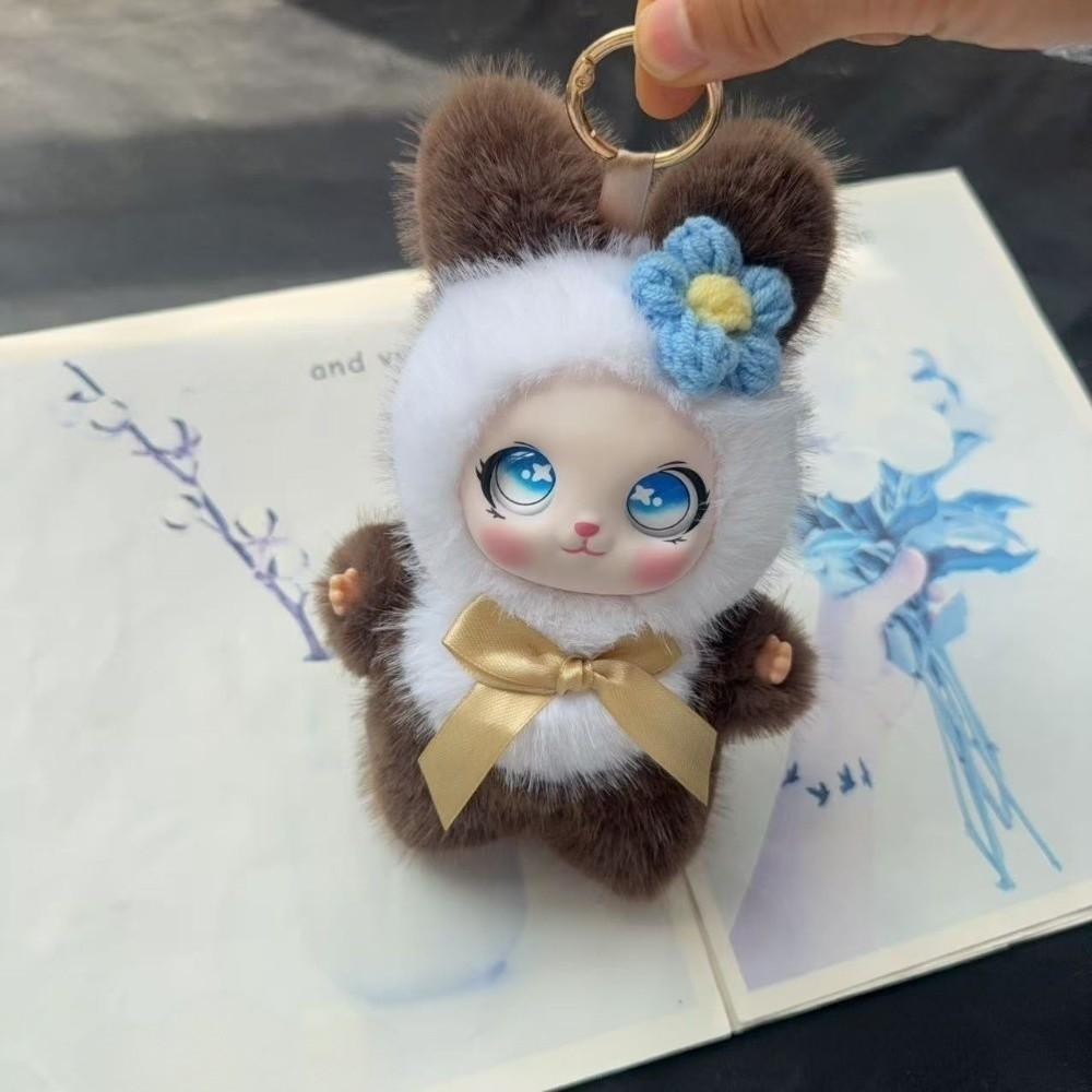Ornaments Rabbit Doll Figures Big Ear with Flower Bunny Plush Doll Pendant Lady/Girls