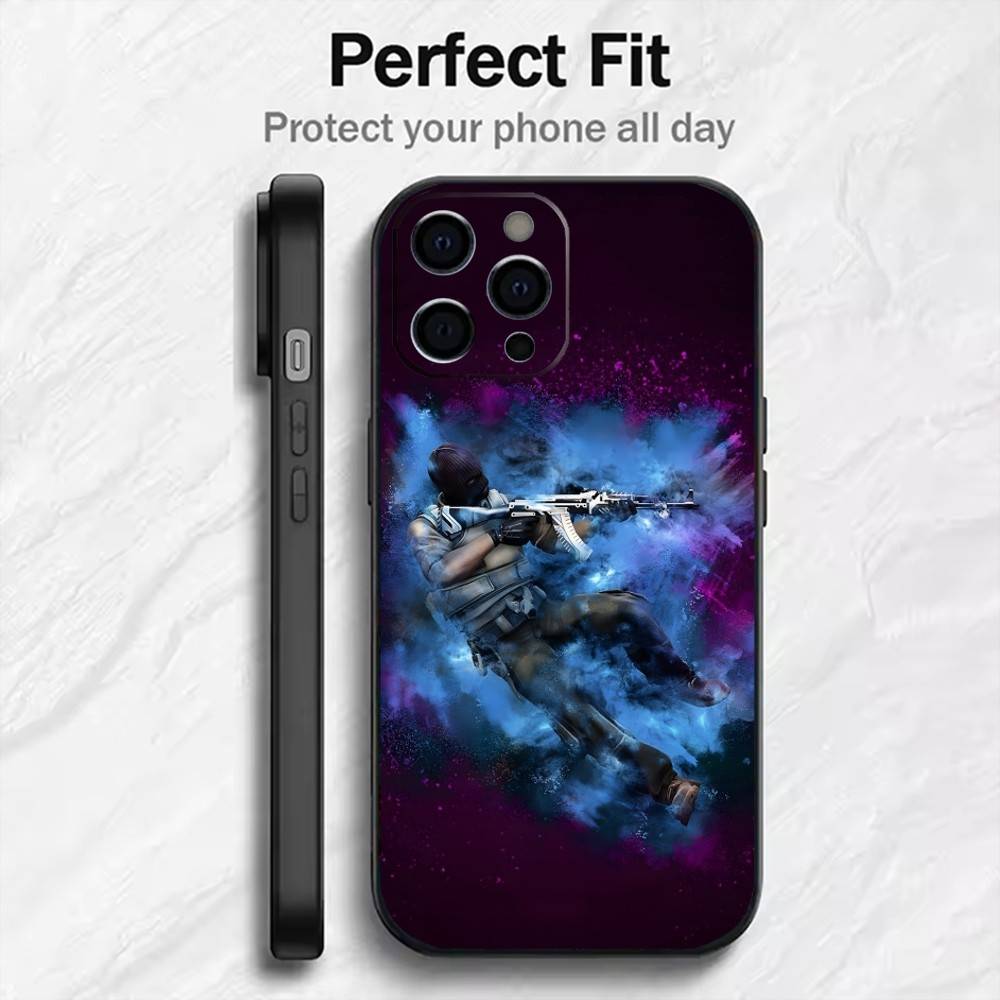 

C-Counter Strikes CS2 FPS Game Phone Case For iPhone17,16,15,14,13,12 Plus,Max Soft Silicone Black Cover iPhone13