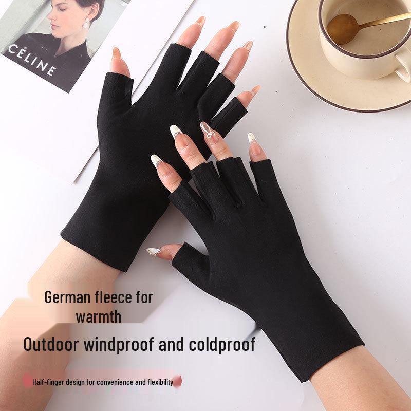Unisex Half-Finger Heated Gloves for Typing, Cycling, and Manicures – Touchscreen Compatible for Autumn and Winter