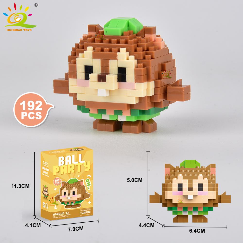 HUIQIBAO MOC Tier Mikro-Baustein Mini Niedlich 3D Diamant Modellstein DIY Stadtbau Spielzeug für Kinder Schreibtischdekoration