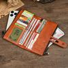 New Men's Long Leather Wallet, New Cowhide Wallet with Multiple Card Slots, Vintage Grip