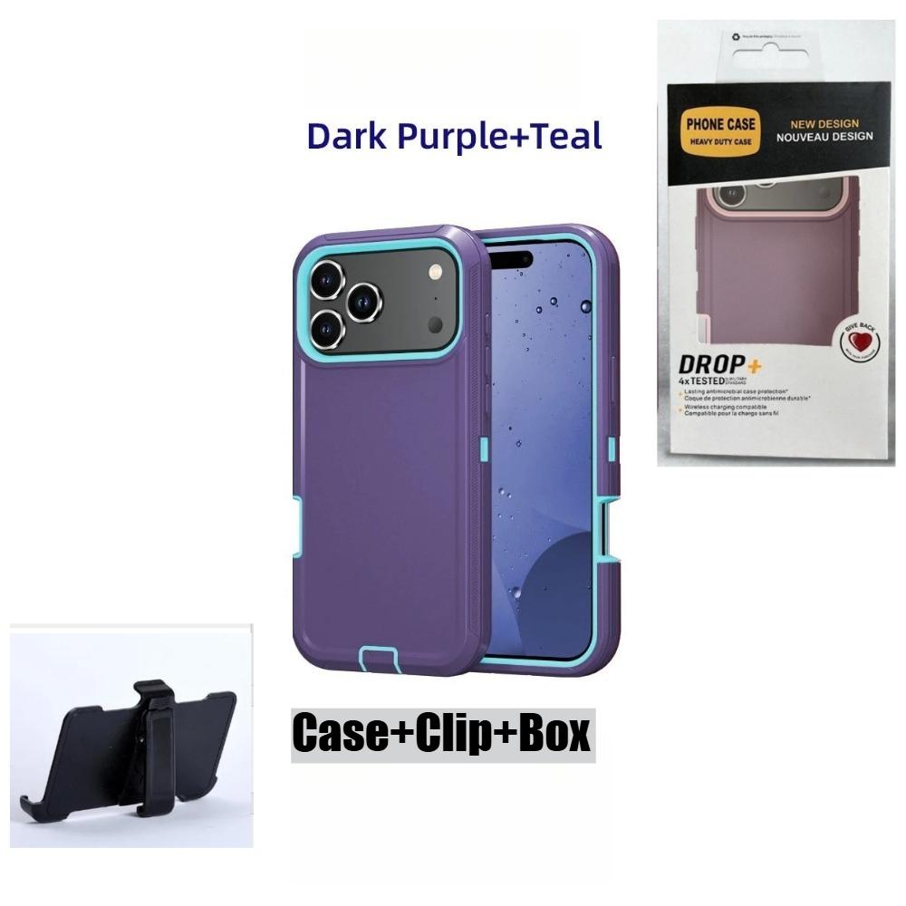 Business Military Grade Defender With Box Case For IPhone Air 17 16 15 14 13 12 Pro Max Ott Armor Box Dustproof Anti-drop Protect Cover Belt Clip