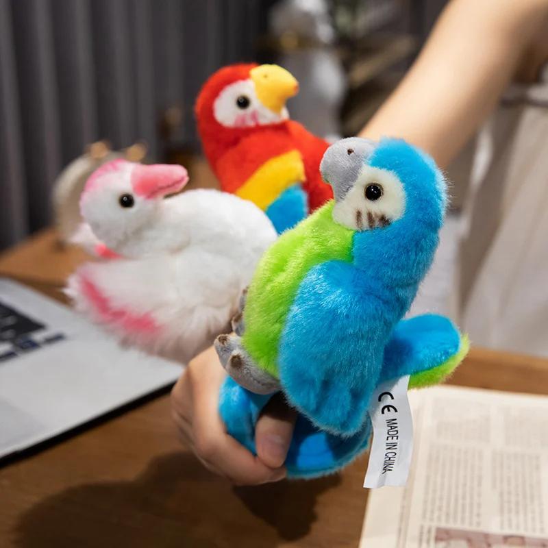 Schattige Papegaai Pluche Klaparmband Grappige Cartoon Dier Polsband Kinderen Stressverlichtend Speelgoed Cadeau