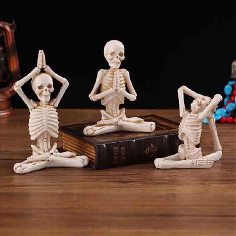 Geisha Halloween Skull Yoga Mini Ornament European Style Resin Craft Decoration