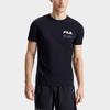 FILA Logo Printed American Vintage Fitness Crew Neck Short Sleeve T-Shirt Men Tops Deep-Black A11M321108CBK