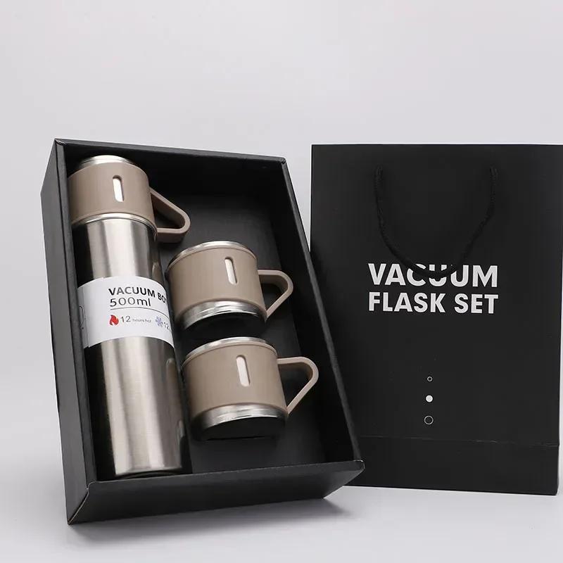 500ML 304 Stainless Steel Vacuum Insulated Bottle Gift Set Coffee Mug Business Style Insulated Water Bottle for Tea Coffee Drink