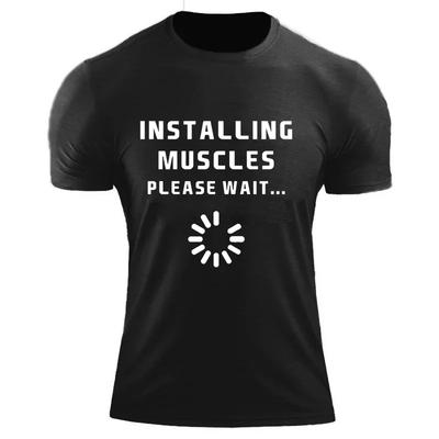 T Shirt for Men Installing Muscles Please Wait Print Men's Brand Tshirts Fashion T-shirt Men Tops Tee T Shirt Homme Camiseta