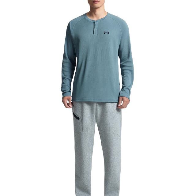 Under Armour Logo Breathable Henley Long Sleeve T-Shirt Men Tops 6010174-587
