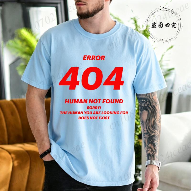 Errore 404 Huunisex Non Trovato Stampa Maglietta Per Unisex Manica Corta Tee Divertente Programmatore Geek Estate Casual Maglietta Top Unisex Unisex Regalo